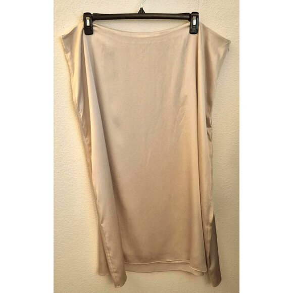 Vince Cream Colored Side Zip Lined Midi Slip Skirt Size 3X NWT - Picture 2 of 10